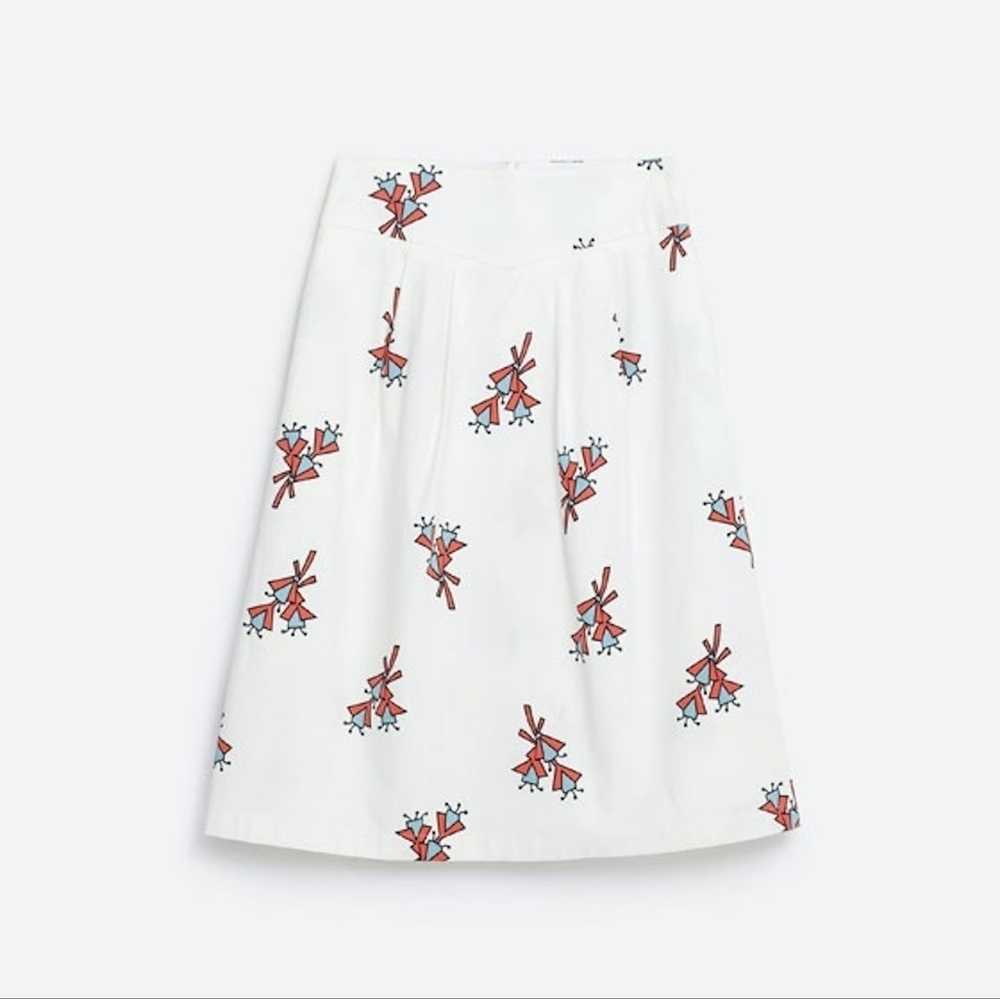 NWT Zara trafaluc white A-line skirt Sz M